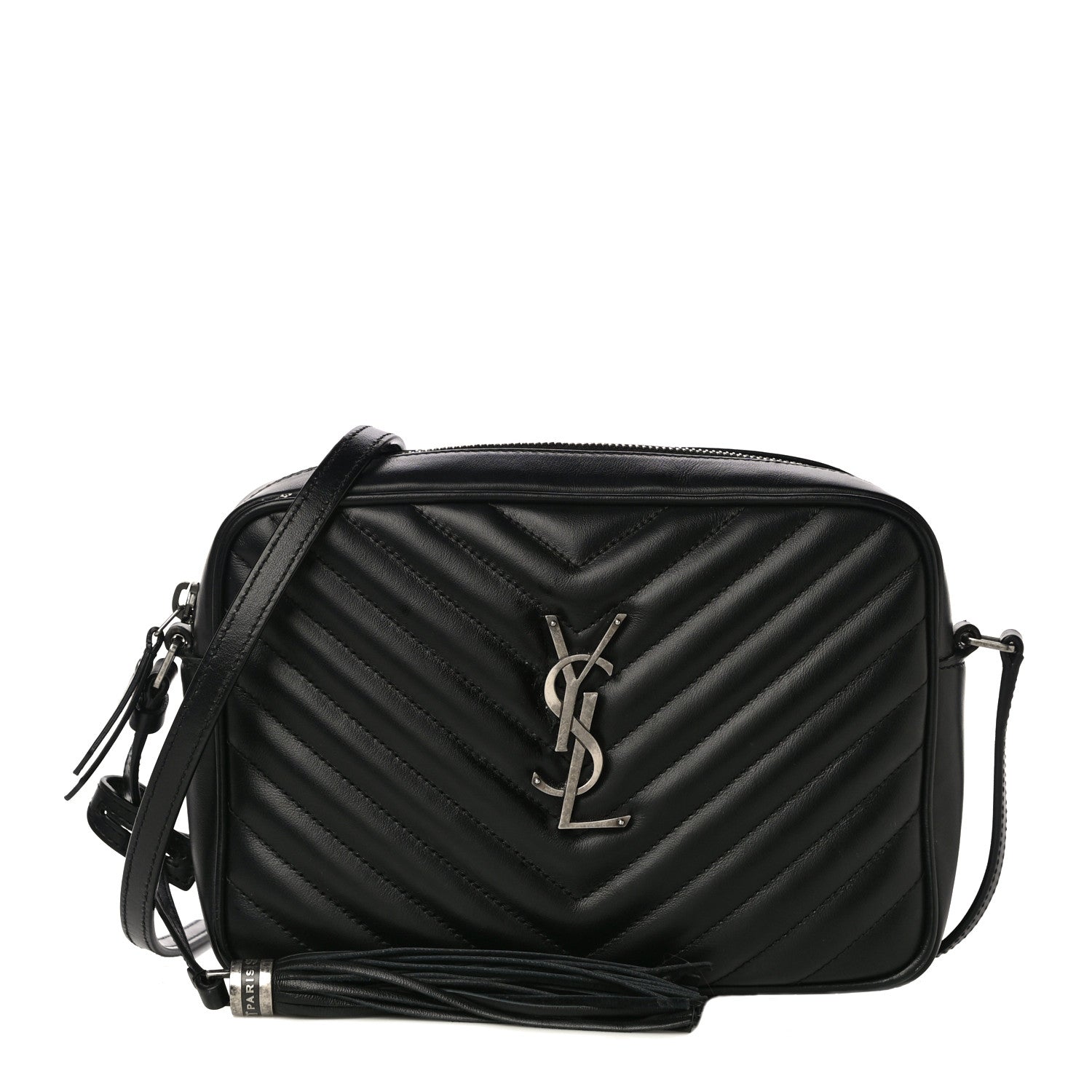 Saint Laurent Calfskin Matelasse Monogram Lou Camera Bag Black 1 of 10
