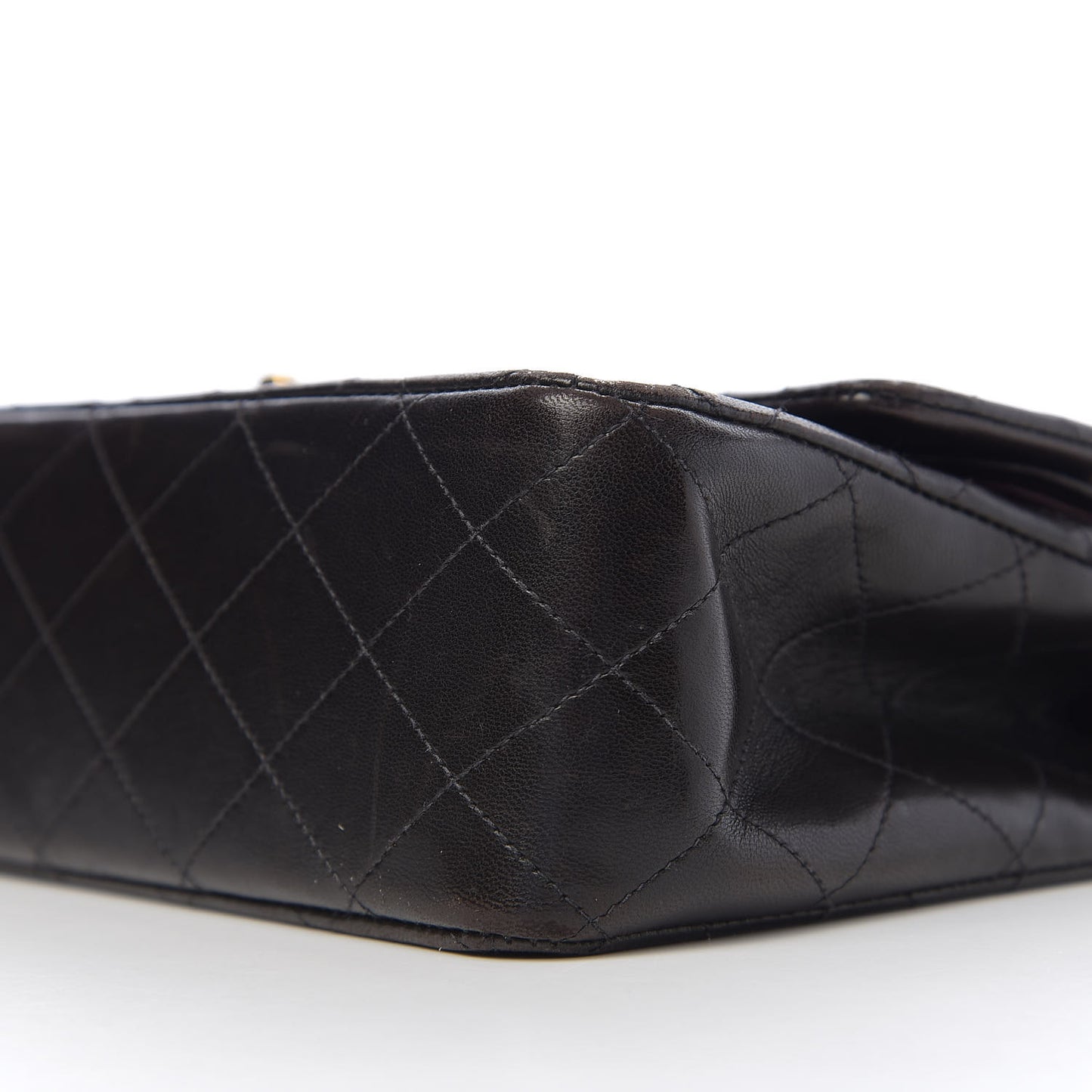 Lambskin Quilted Medium Double Flap Black