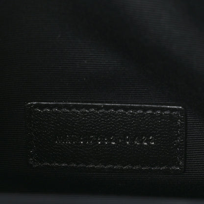 Saint Laurent Grain De Poudre Matelasse Chevron Monogram Envelope Clutch Black 6 of 8