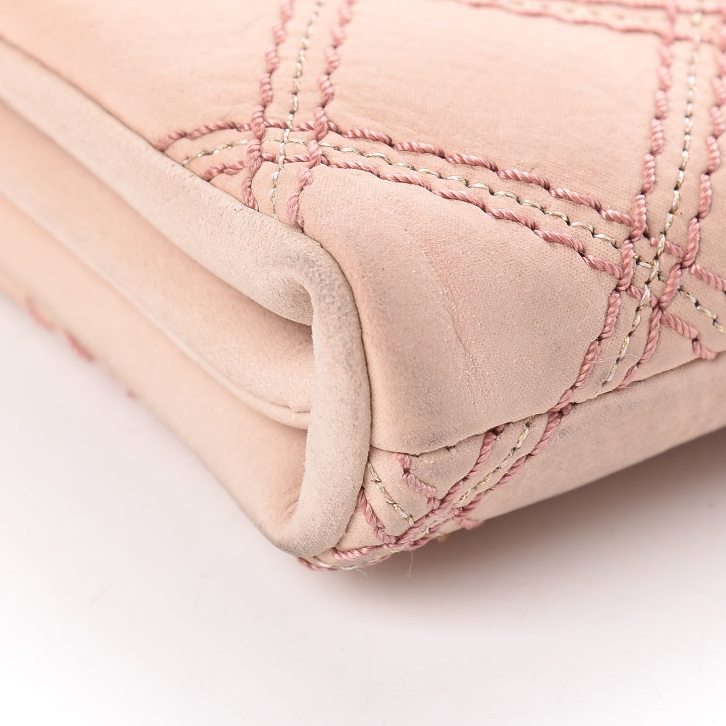 Calfskin Triple Stitched Medium Flap Pink