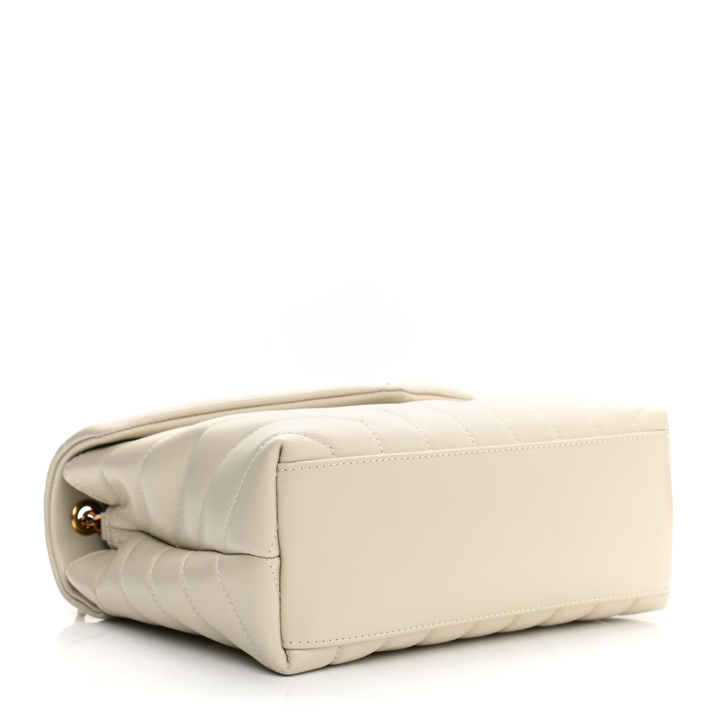 Calfskin Y Quilted Monogram Small Loulou Chain Satchel Crema Soft