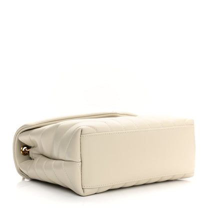Saint Laurent Calfskin Y Quilted Monogram Small Loulou Chain Satchel Crema Soft 4 of 11