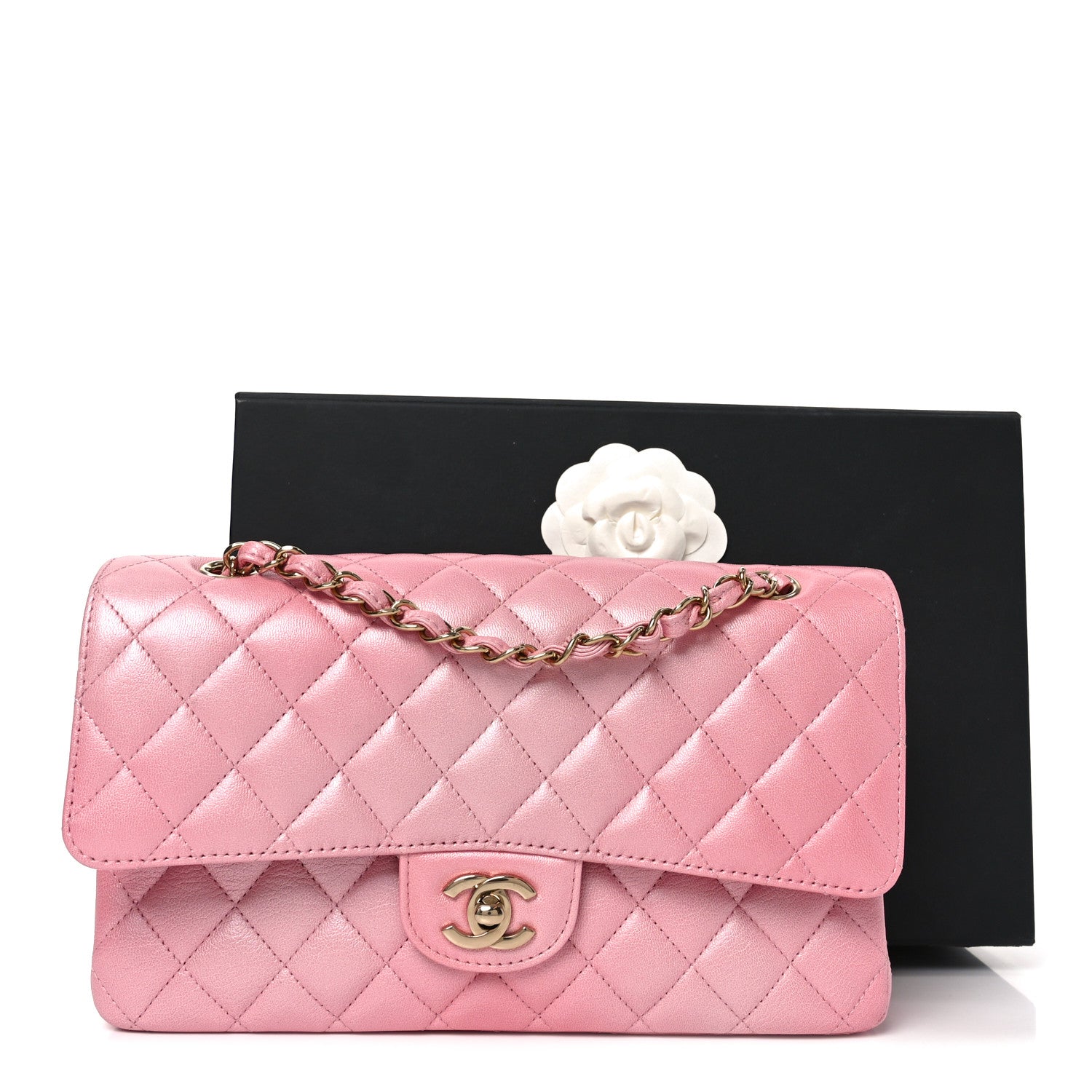 Chanel Cloudy Pearly Goatskin Quilted Medium Double Flap Pink 11 of 11