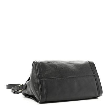 Alexander McQueen Pebbled Calfskin Small Skull Padlock Zip Around Tote Black 4 of 10