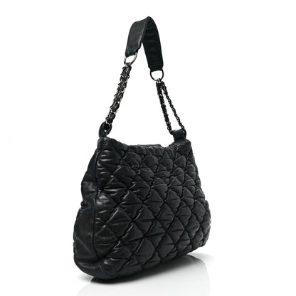 Chanel Iridescent Calfskin Bubble Quilt Hobo Black 2 of 9