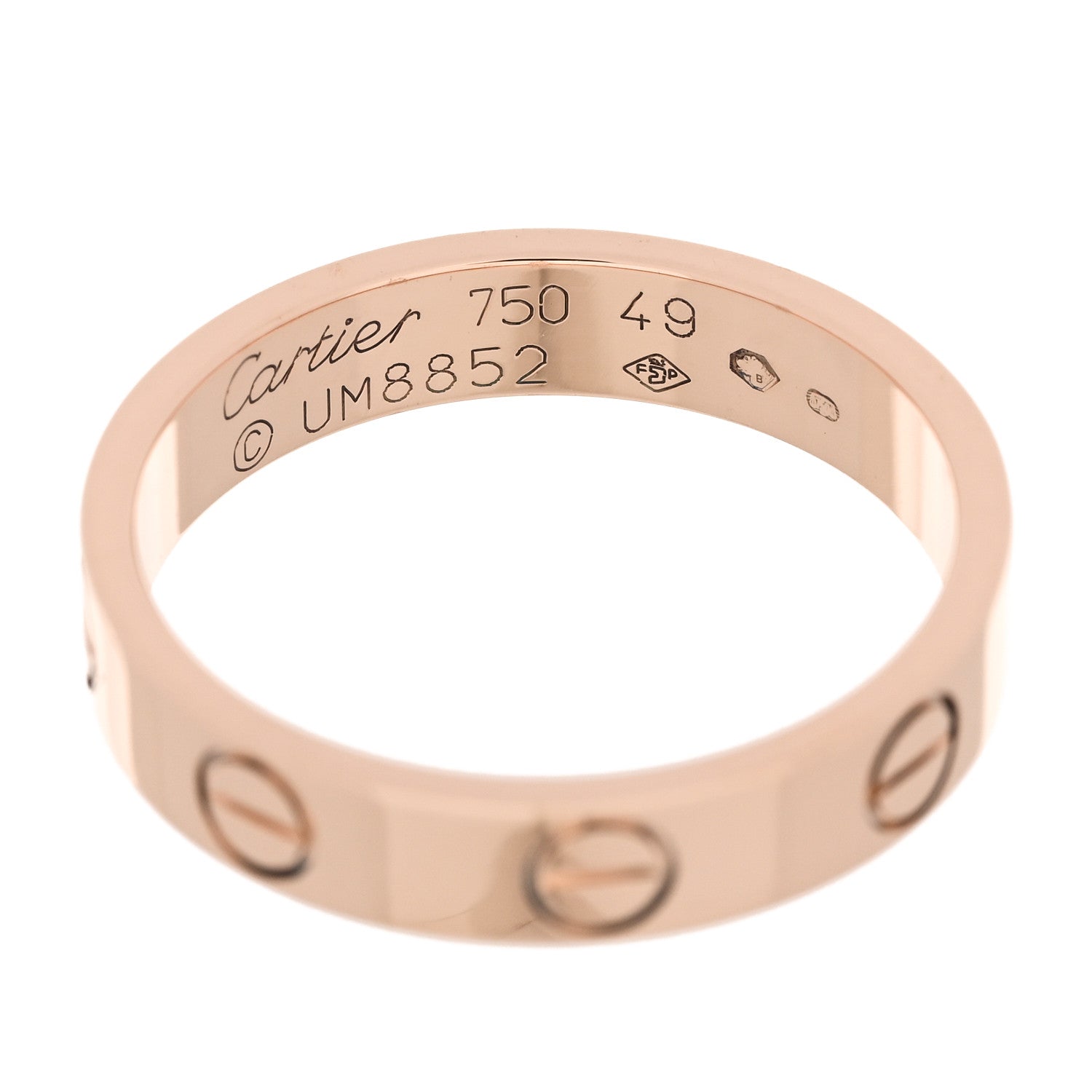 Cartier 18K Pink Gold 3.5mm LOVE Wedding Band Ring 49 4.75 4 of 4