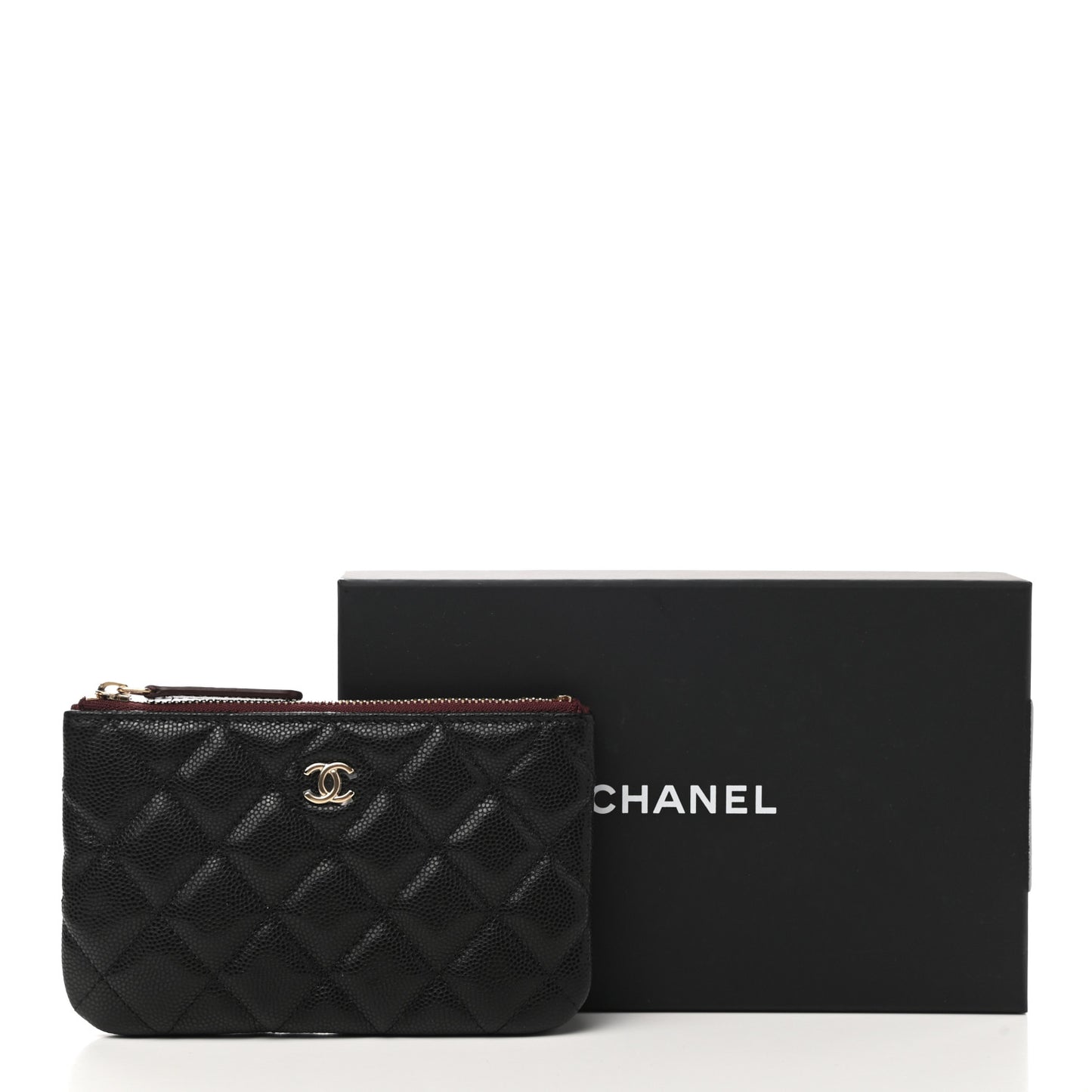 Caviar Quilted Small Cosmetic Case Black