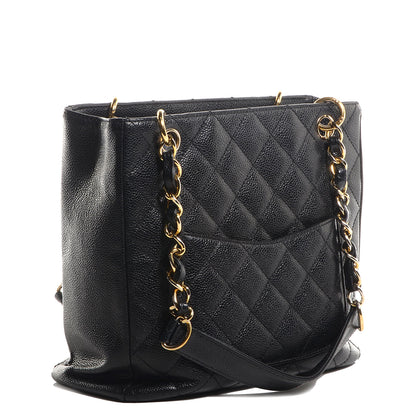 Chanel Caviar Quilted Petit Shopping Tote PST Black 3 of 7