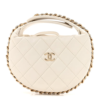 Chanel Lambskin Quilted Chain Around Pouch White 1 of 11