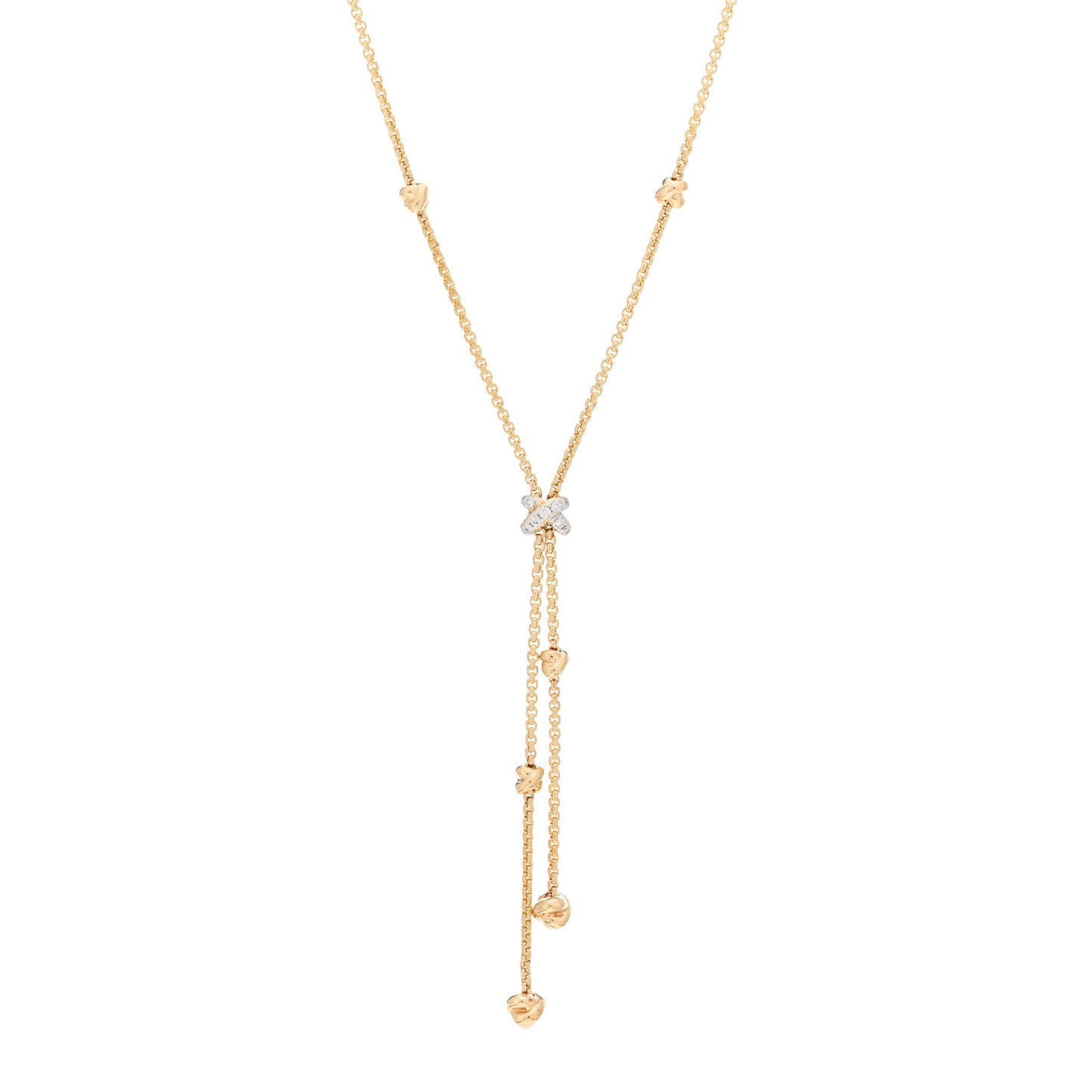 18K Yellow Gold Diamond Petite Helena Y Necklace
