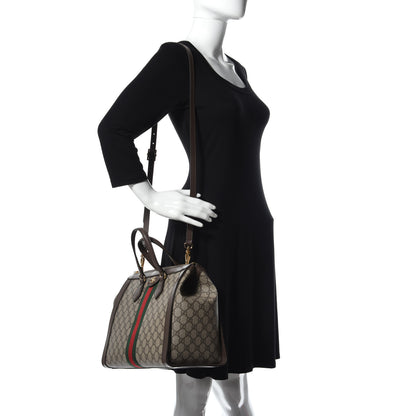 Gucci GG Supreme Monogram Web Medium Ophidia Tote Bag Brown 2 of 9