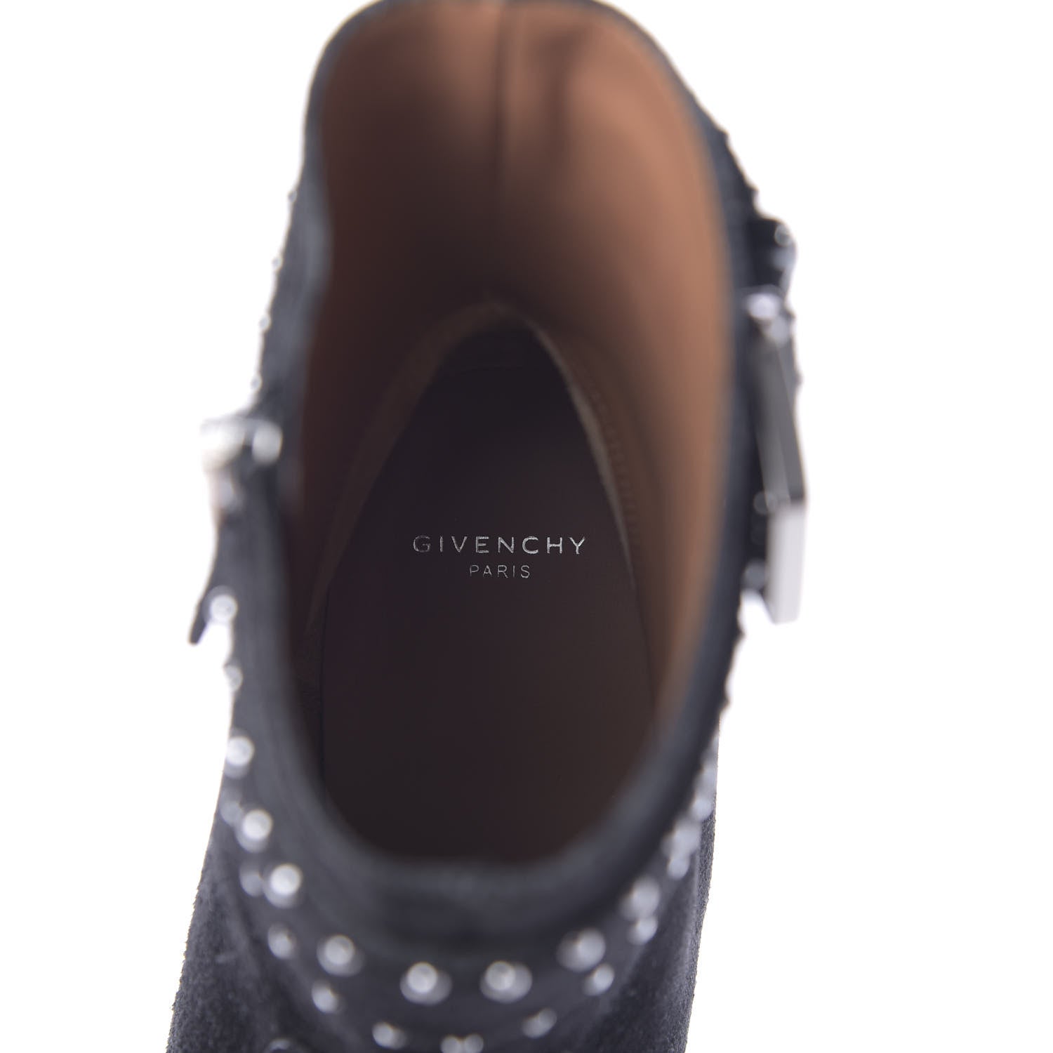 Givenchy Suede Calfskin Elegant Studded Ankle Boots 37 Black 8 of 10