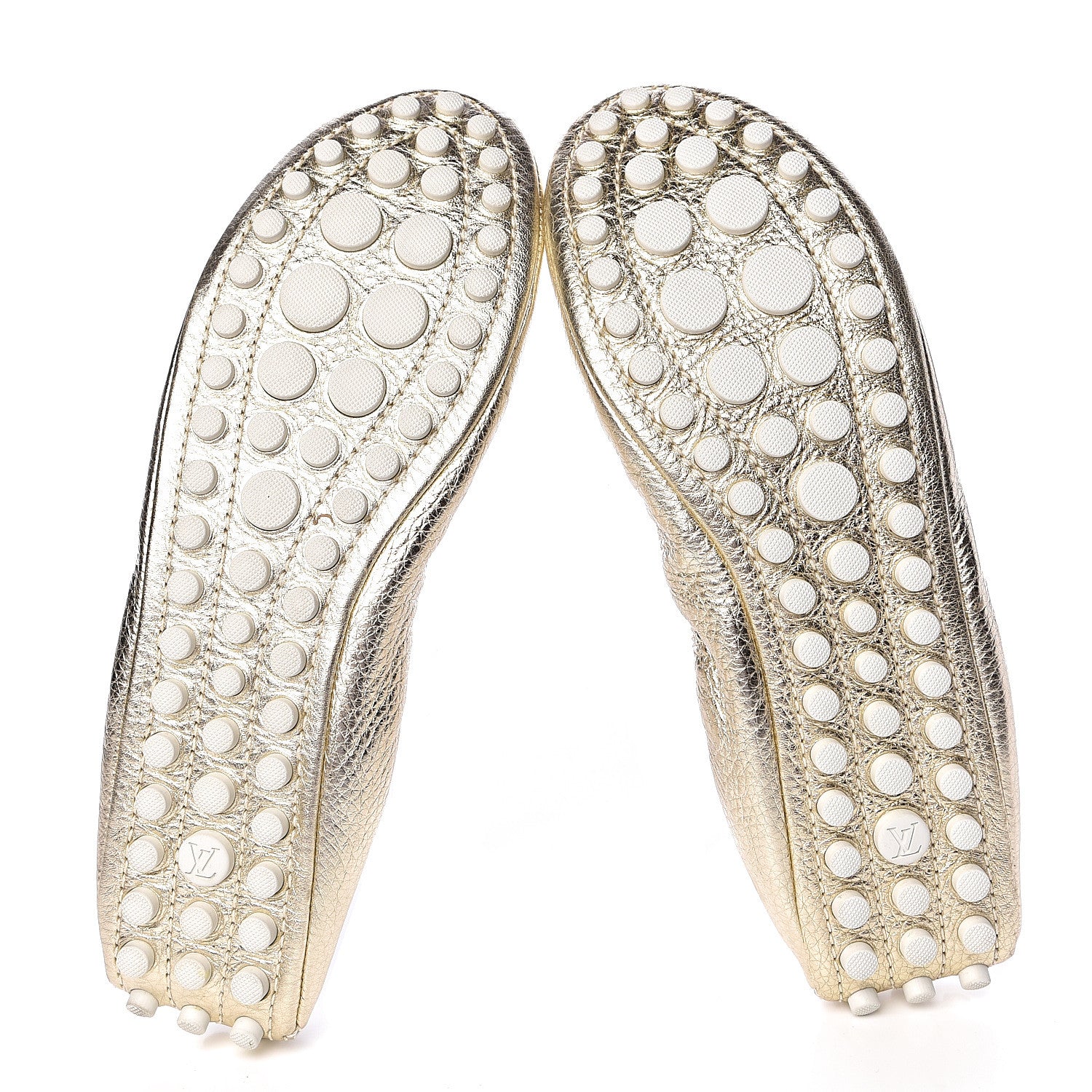 Louis Vuitton Metallic Calfskin Lemon Ballerina Flats 40 Gold 5 of 9