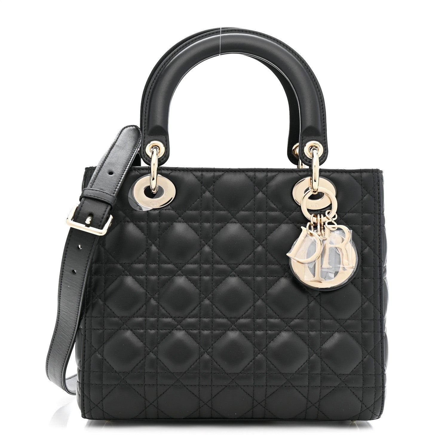 Christian Dior Lambskin Cannage Medium Lady Dior Black 1 of 11