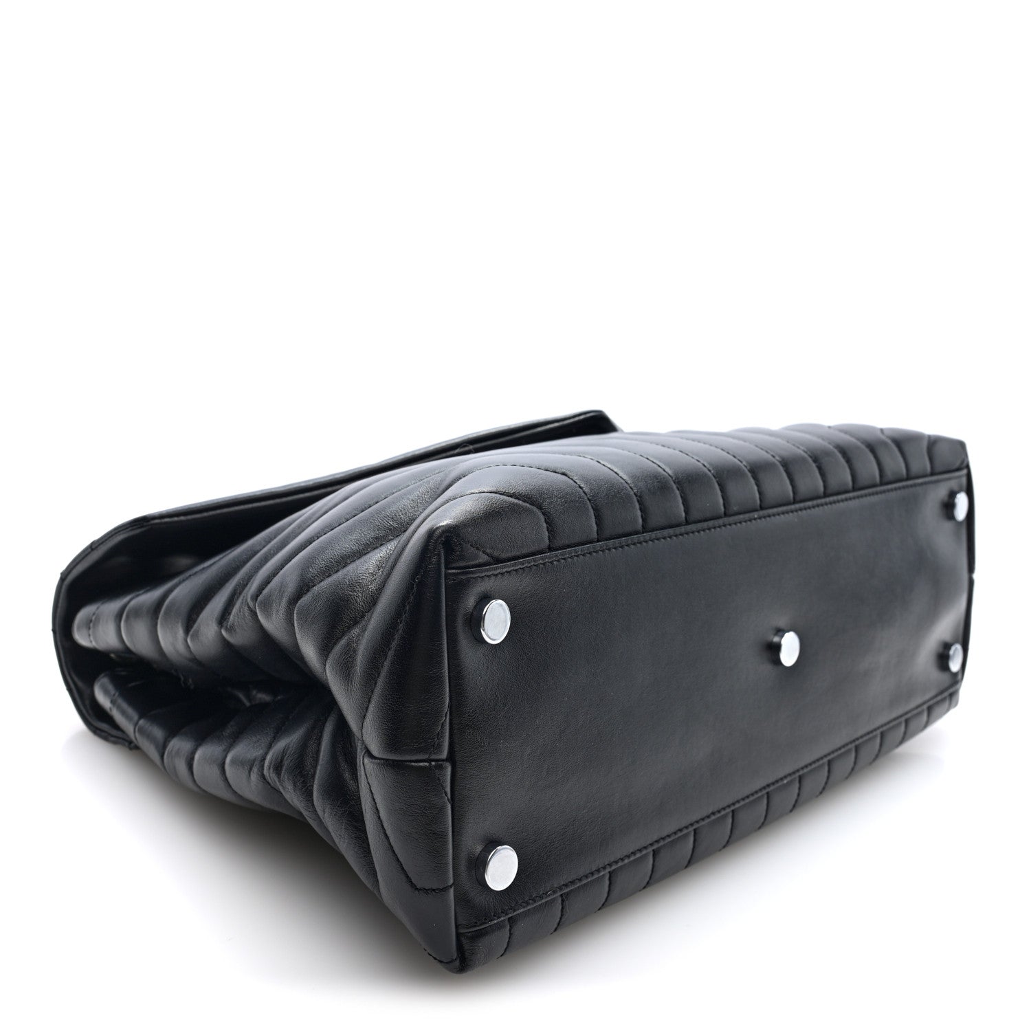 Saint Laurent Calfskin Y Quilted Monogram Large Loulou Chain Satchel Black Black 4 of 9