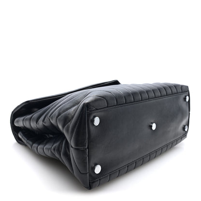Saint Laurent Calfskin Y Quilted Monogram Large Loulou Chain Satchel Black Black 4 of 9
