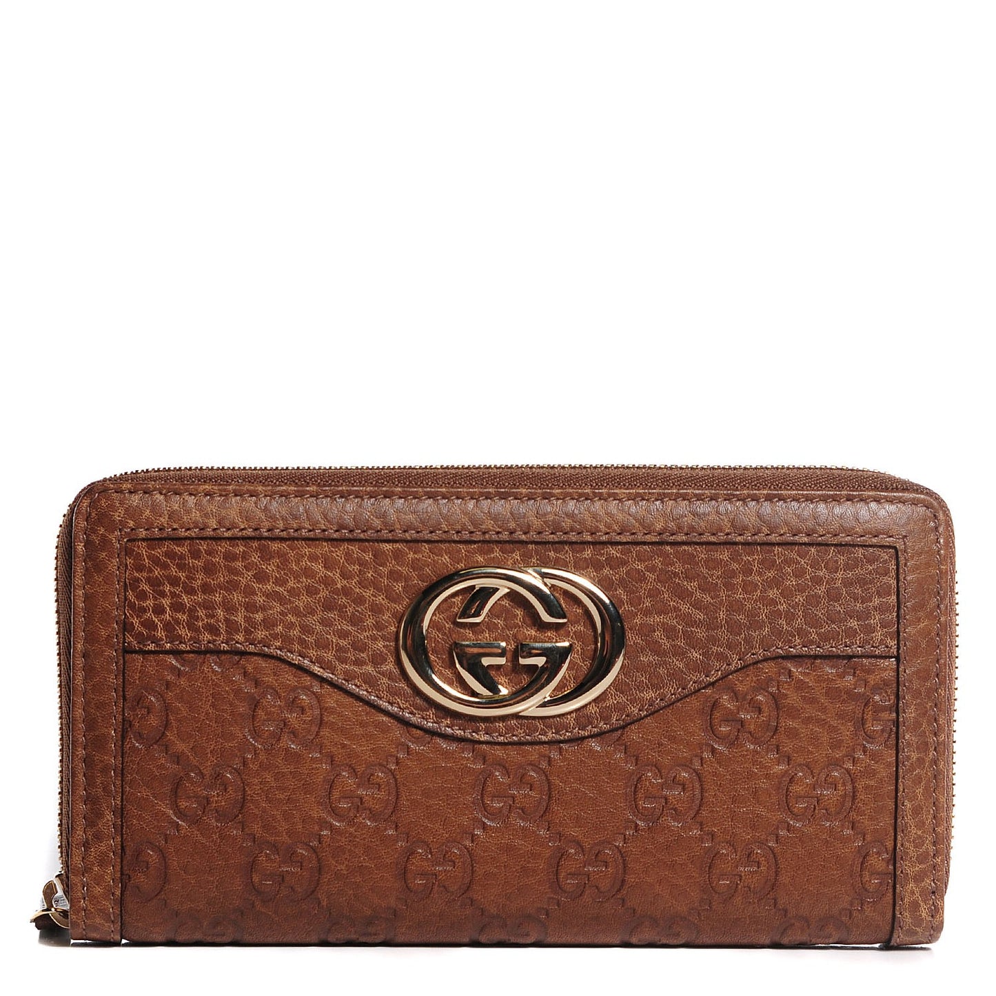 Guccissima Sukey Zip Around Wallet Brown