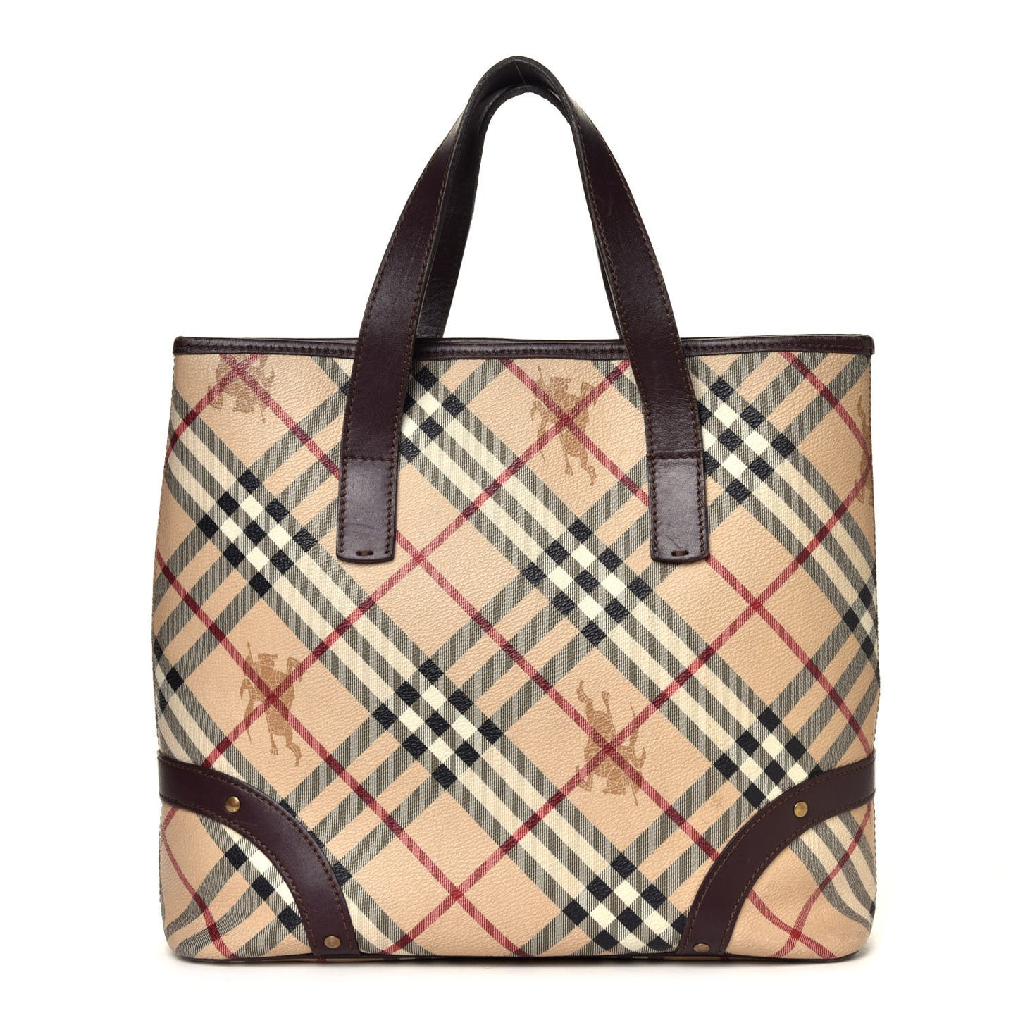 Haymarket Check Studded Large Tote Chocolate