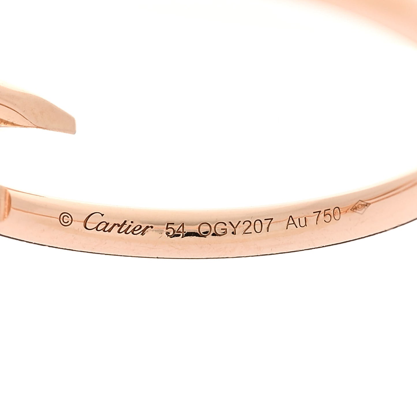 18K Pink Gold Small Juste Un Clou Ring 54 6.75