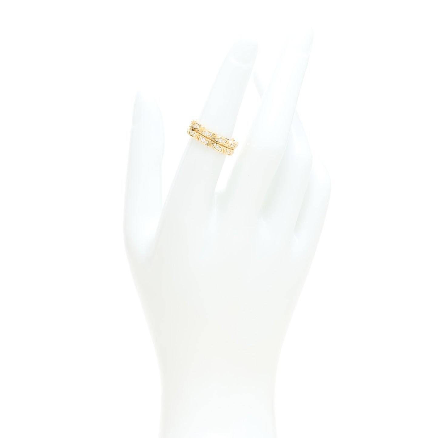 18K Yellow Gold Diamond Victoria Vine Band Ring 52 6