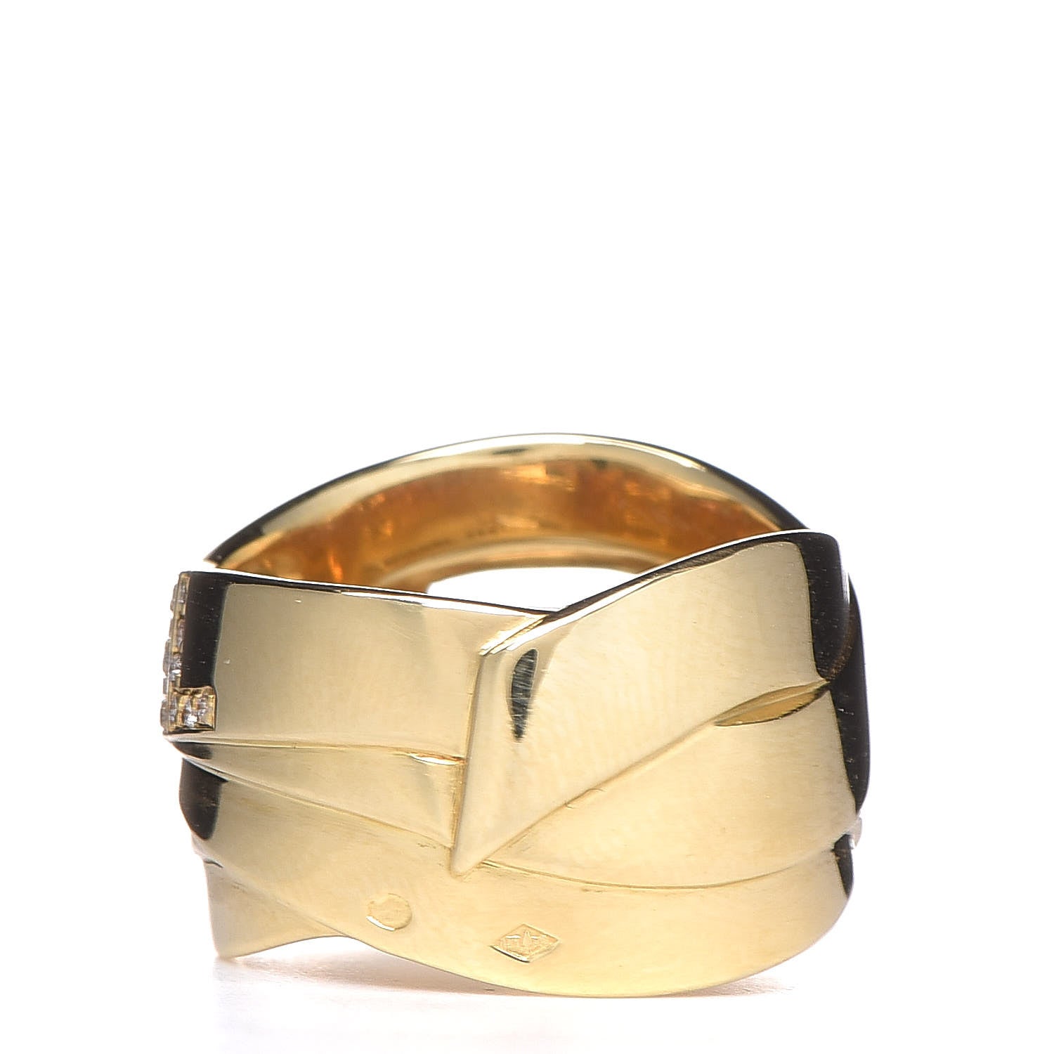 Chanel CHANEL18K Yellow Gold Diamond Bolduc Ring 51 5.75 4 of 5