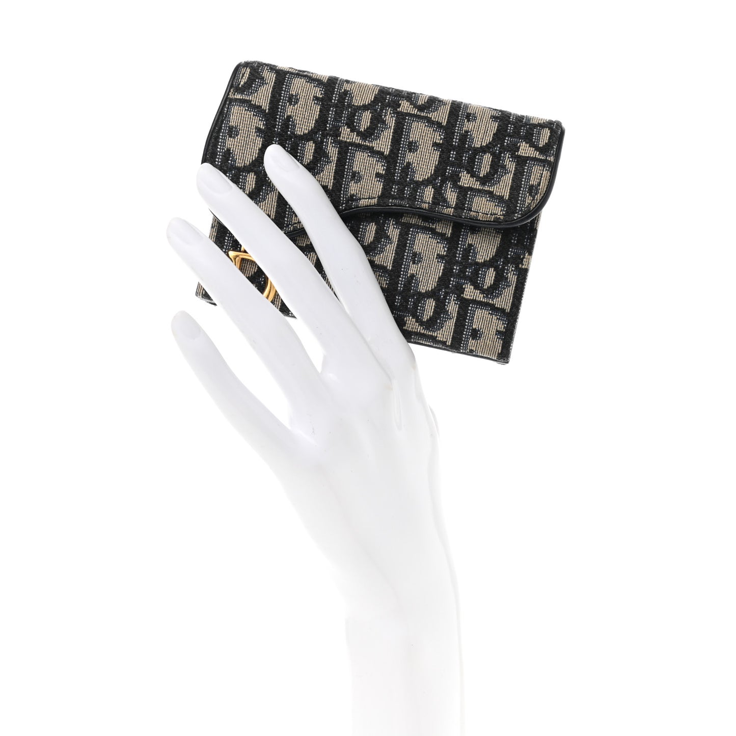 Oblique Saddle Card Holder Blue