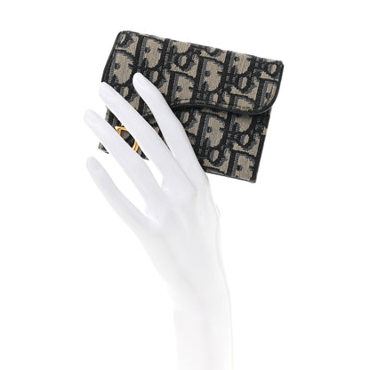 Christian Dior Oblique Saddle Card Holder Blue 2 of 7