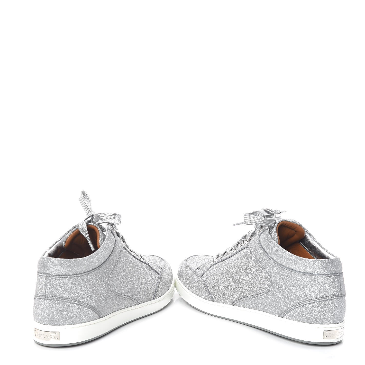 Jimmy Choo Glitter Miami Sneakers 38 Silver 6 of 11