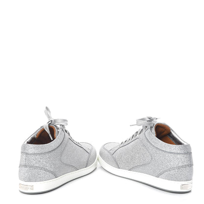 Jimmy Choo Glitter Miami Sneakers 38 Silver 6 of 11