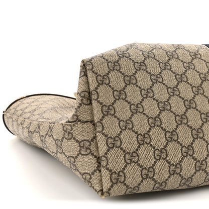 Gucci GG Supreme Monogram Textured Dollar Calfskin Web Medium Ophidia Shopping Tote Beige Ebony Mystic White 9 of 10