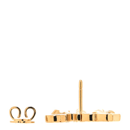 Gucci Metal Crystal Pearl Script Drop Single Earring Gold 3 of 5