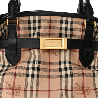Burberry Haymarket Check Medium Golderton Tote Black 7 of 10