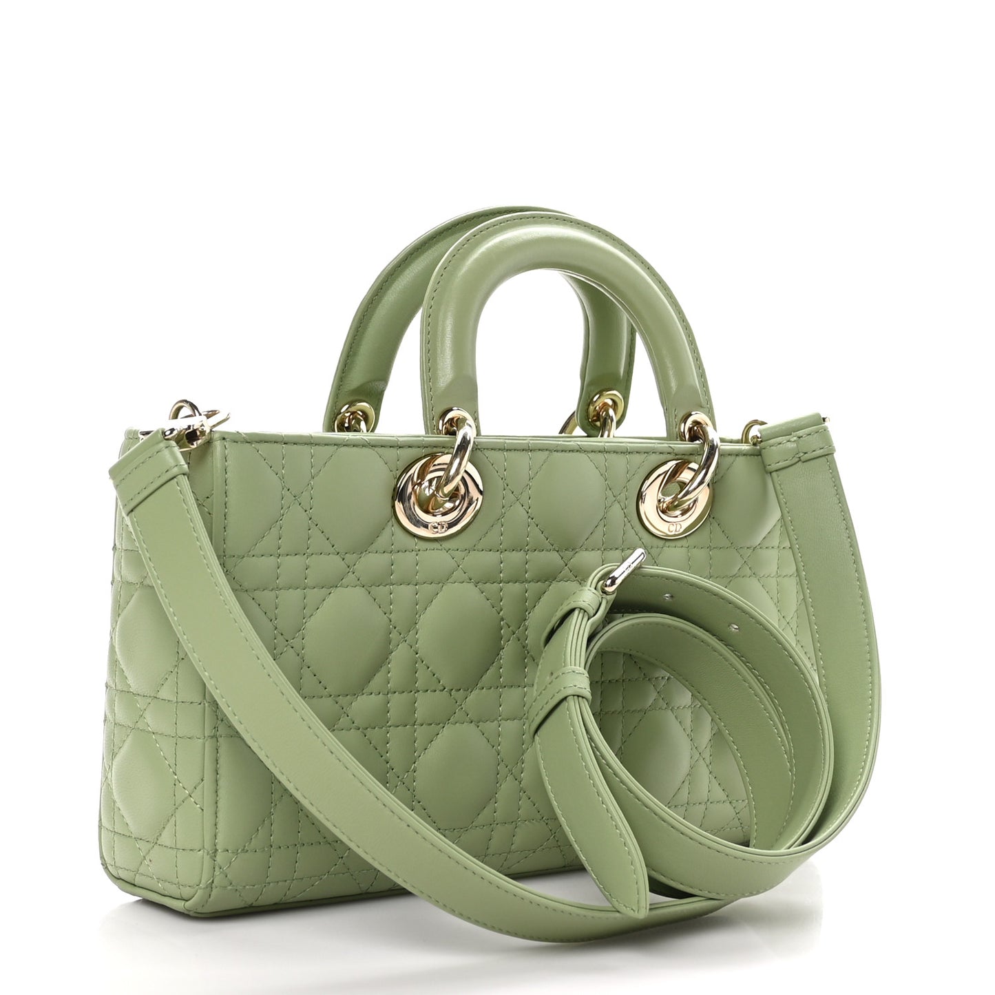 Lambskin Cannage Medium Lady D-Joy Pastel Peyote Green
