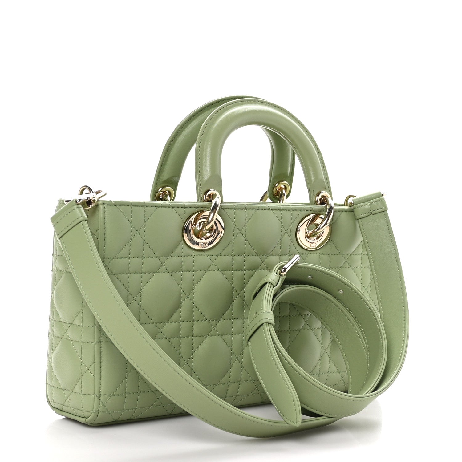 Christian Dior Lambskin Cannage Medium Lady D-Joy Pastel Peyote Green 3 of 8