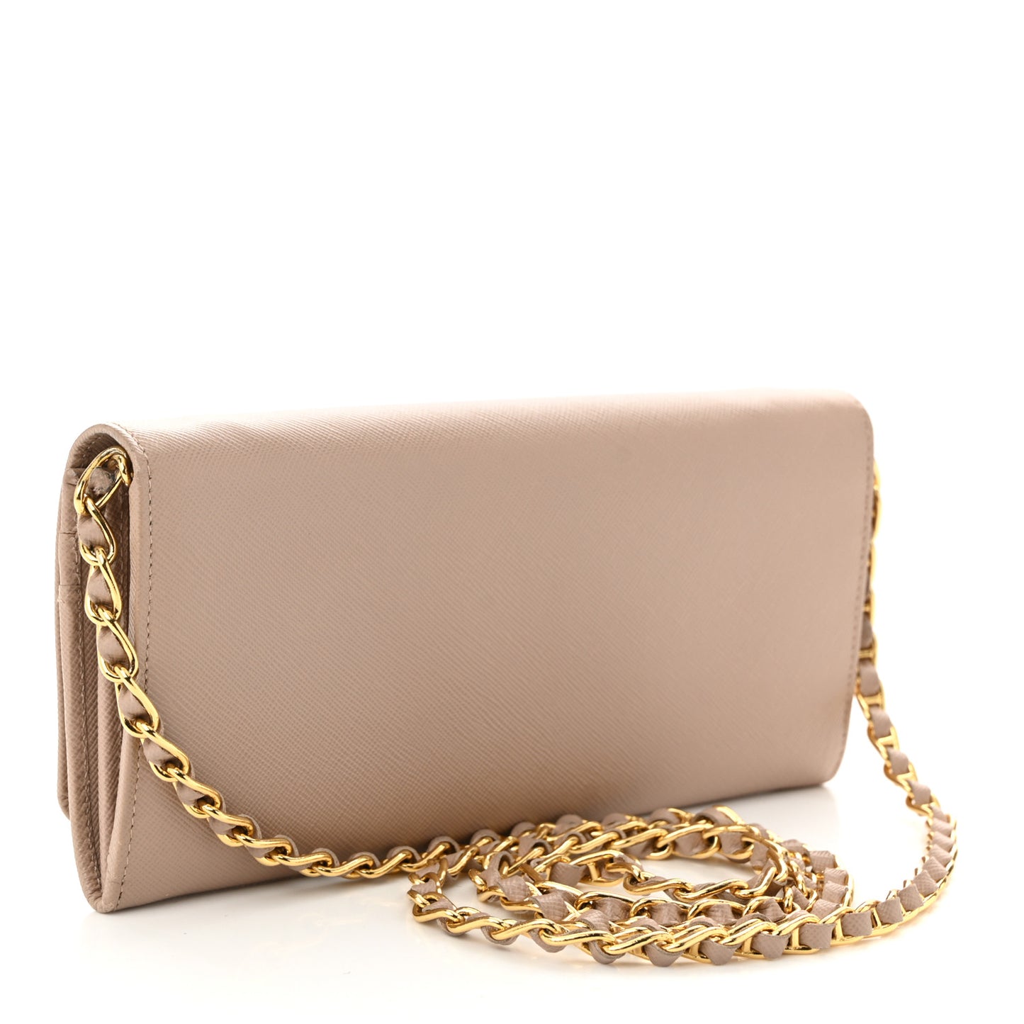 Saffiano Metal Oro Chain Wallet Cammeo