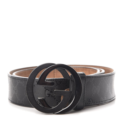 Gucci Imprime Monogram Interlocking G Belt 95 38 Black 1 of 10