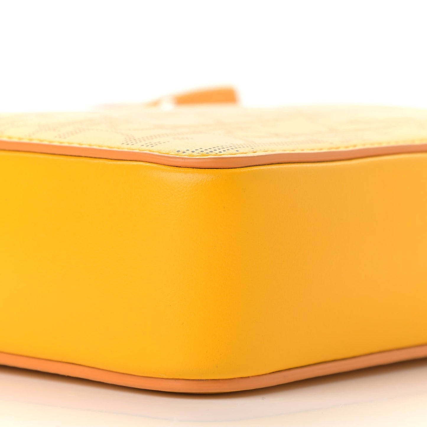 Calfskin Oblique Galaxy Perforated World Tour Messenger Pouch Yellow