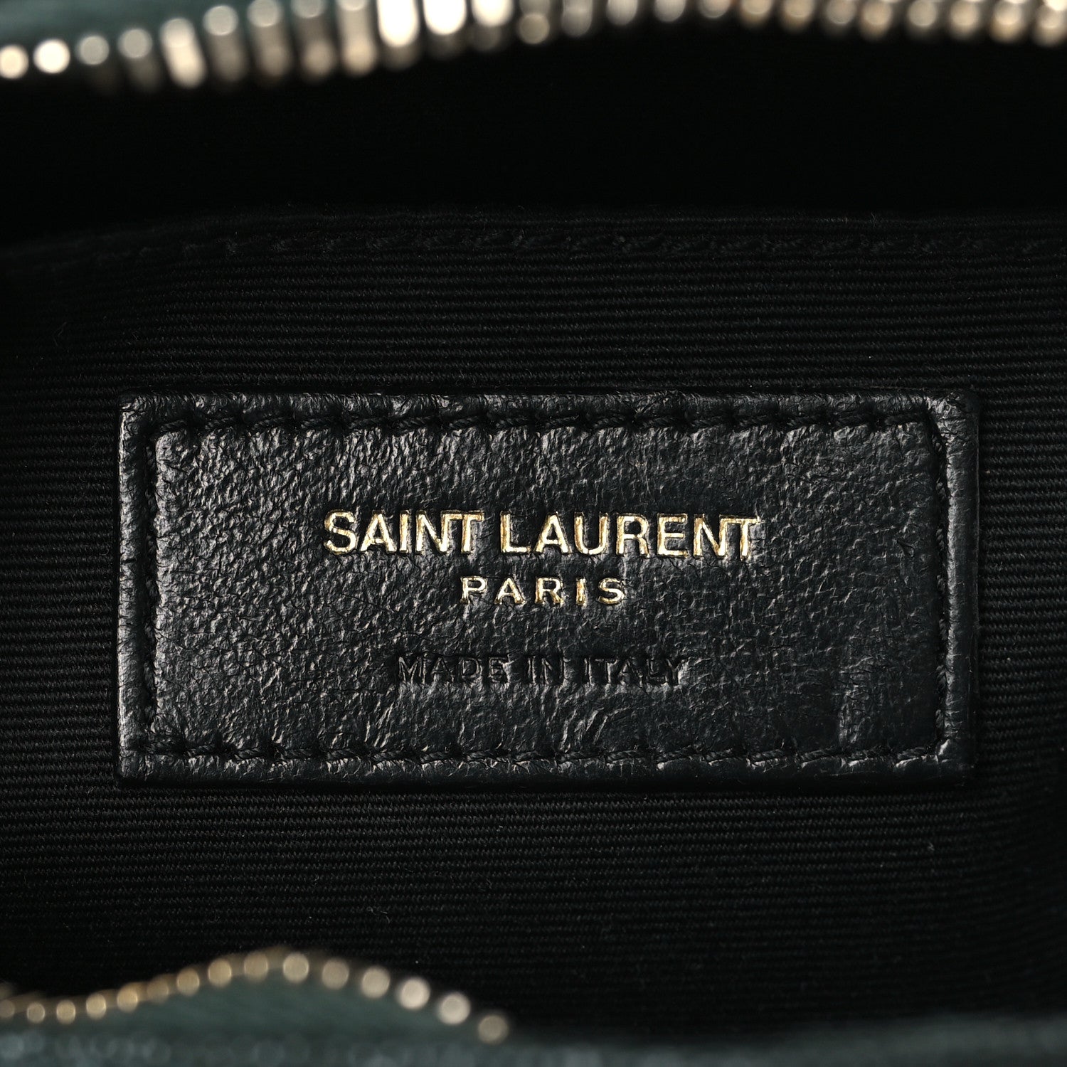 Saint Laurent Grain De Poudre Matelasse Chevron Quilted Round Vinyle Camera Bag New Vert Fonce 6 of 10
