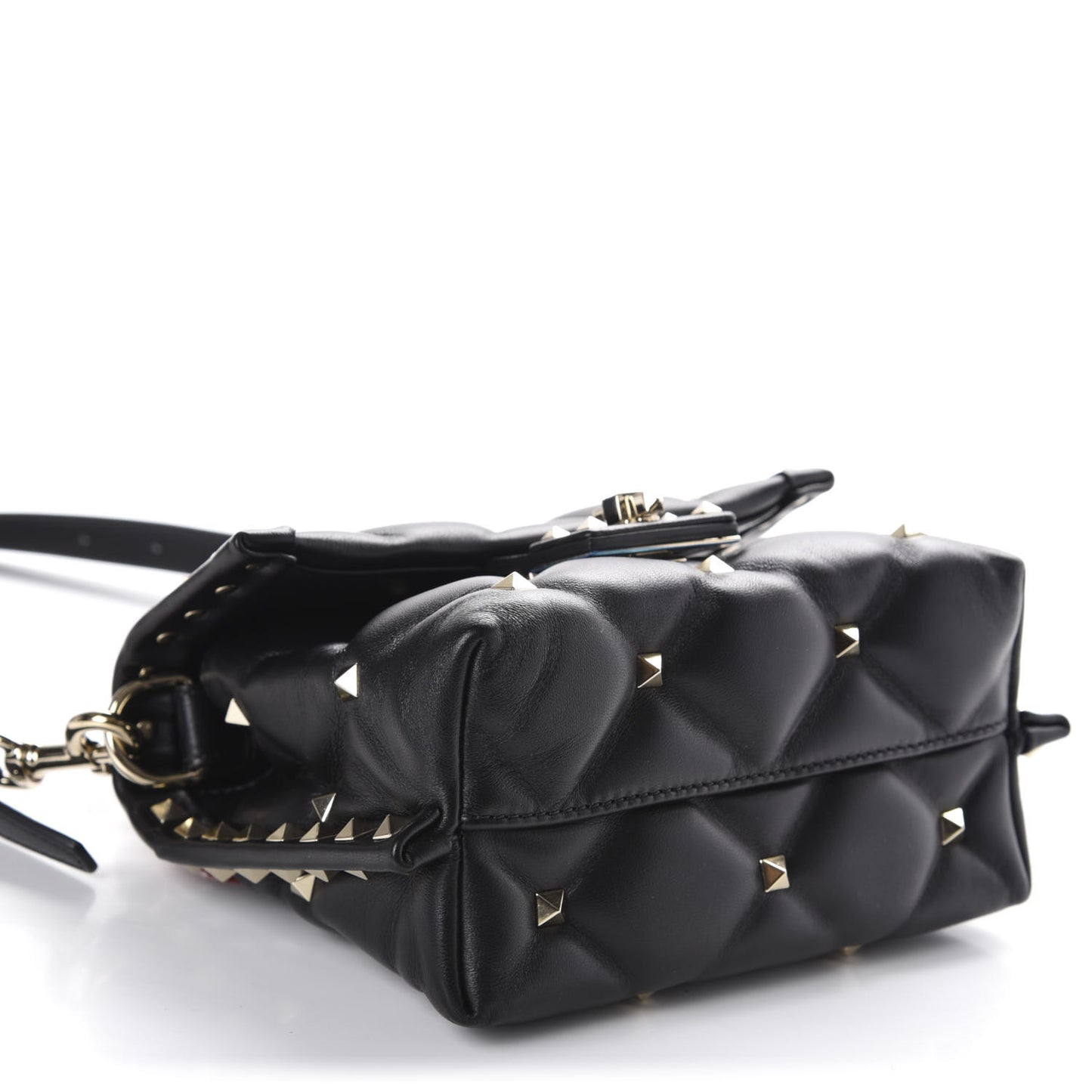 Nappa Mini Candystud Top Handle Bag Black