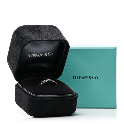 Tiffany 18K White Gold Diamond T True Narrow Band Ring 54 7 5 of 5