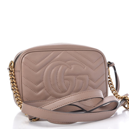 Gucci Calfskin Matelasse Mini GG Marmont Chain Shoulder Bag Porcelain Rose 3 of 10