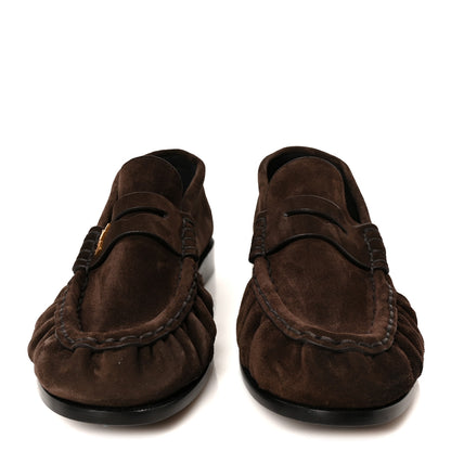Saint Laurent Suede Le Loafer 15 Penny Slippers 40 Dark Chocolate 3 of 10