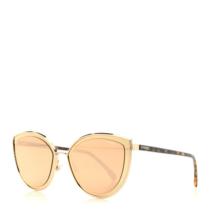 Chanel Metal Cat Eye Sunglasses 4222 Gold 1 of 8