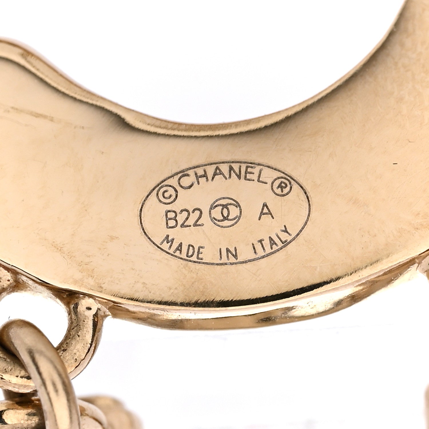Chanel Metal Enamel Cha-Nel Logo Drop Earrings Black White 4 of 4