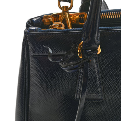 Prada Saffiano Vernice Mini Galleria Double Zip Tote Baltico 17 of 17