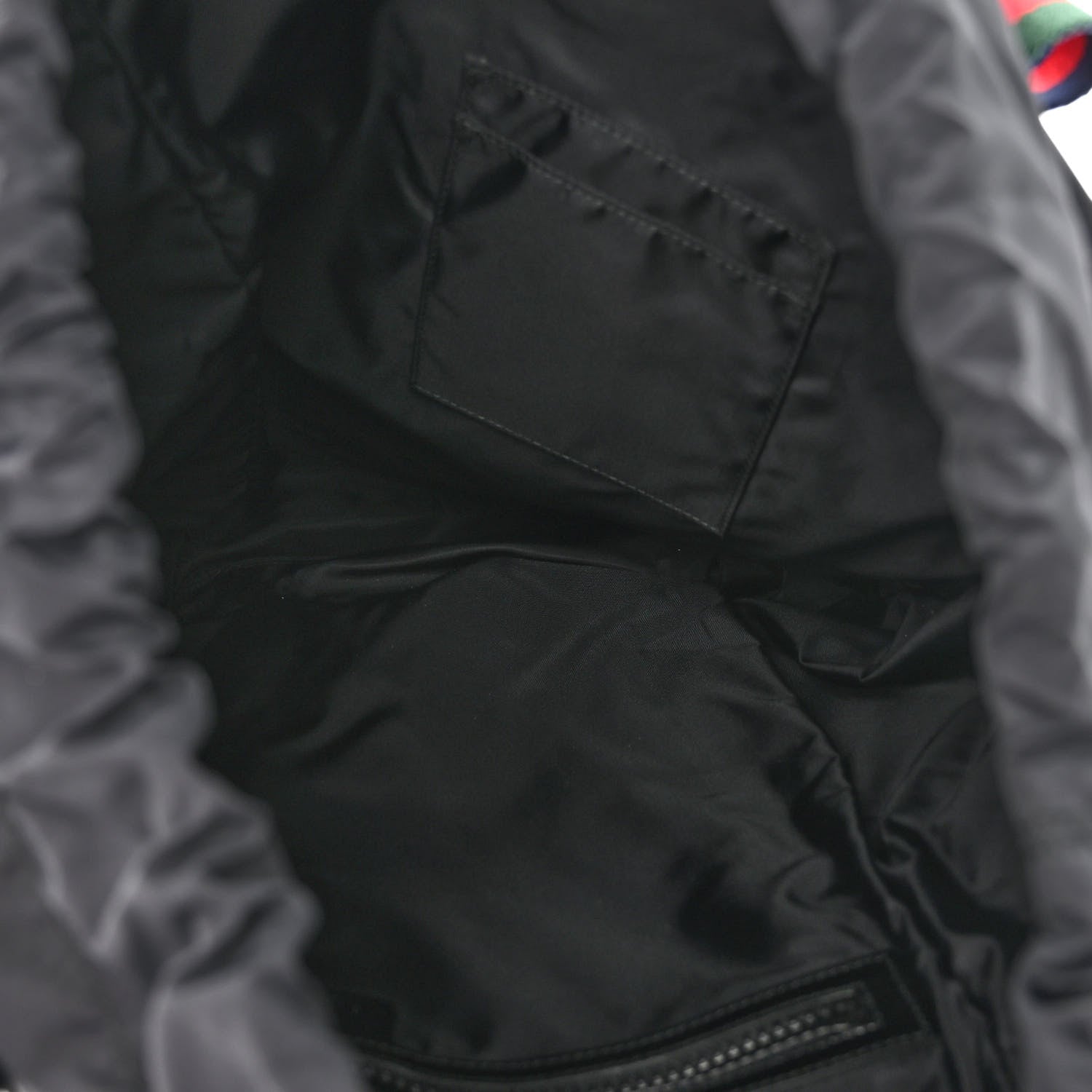 Gucci Techno Canvas Web L'Aveugle Par Amour Embroidered Double Buckle Backpack Black 6 of 11