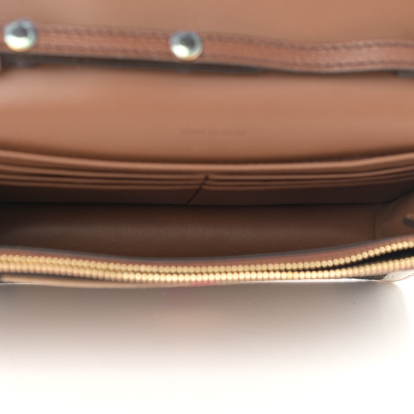 Grained Calfskin House Check Tartan Mix Hampshire Wallet On Chain Tan