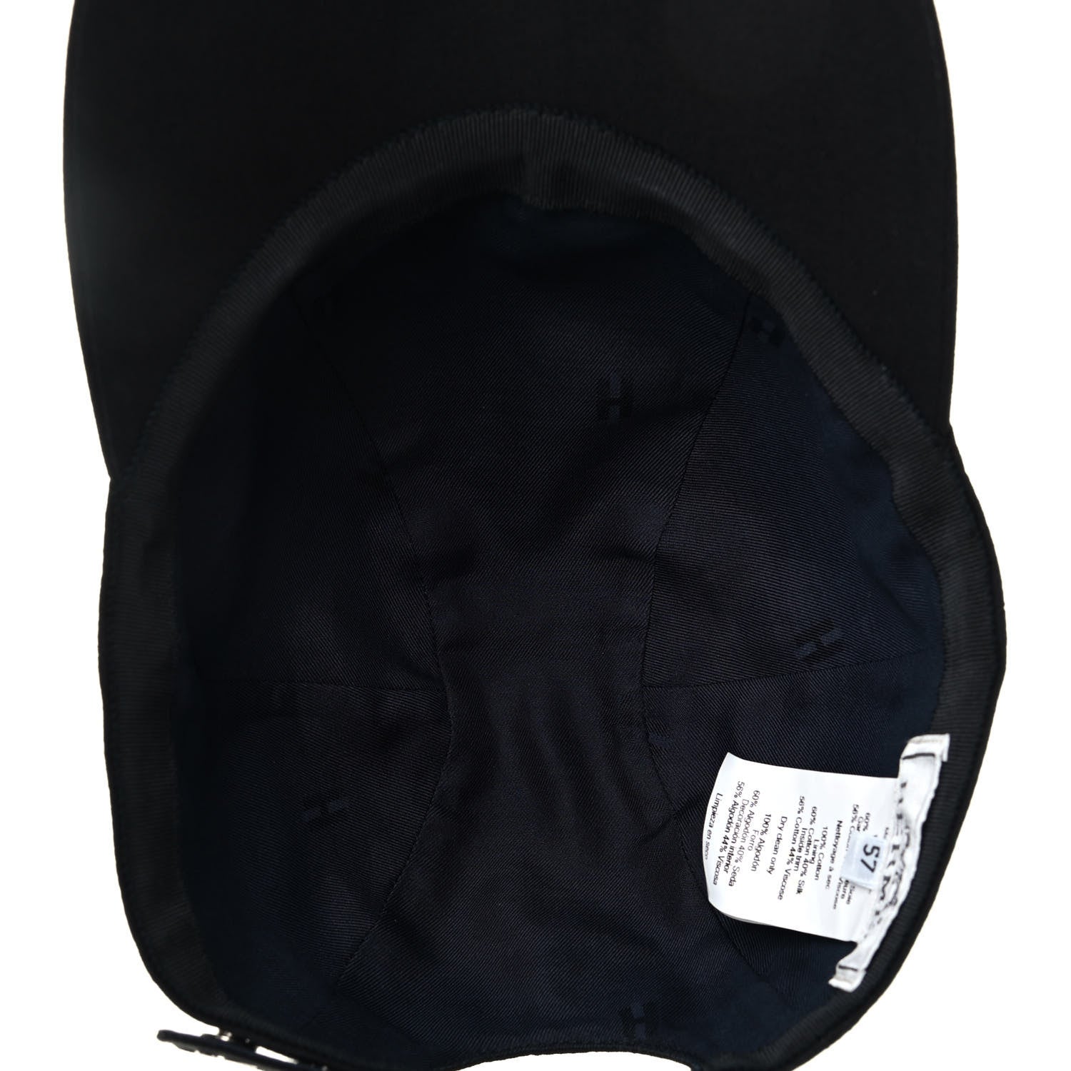 Hermes Cotton Serena Cap 57 Black 6 of 11