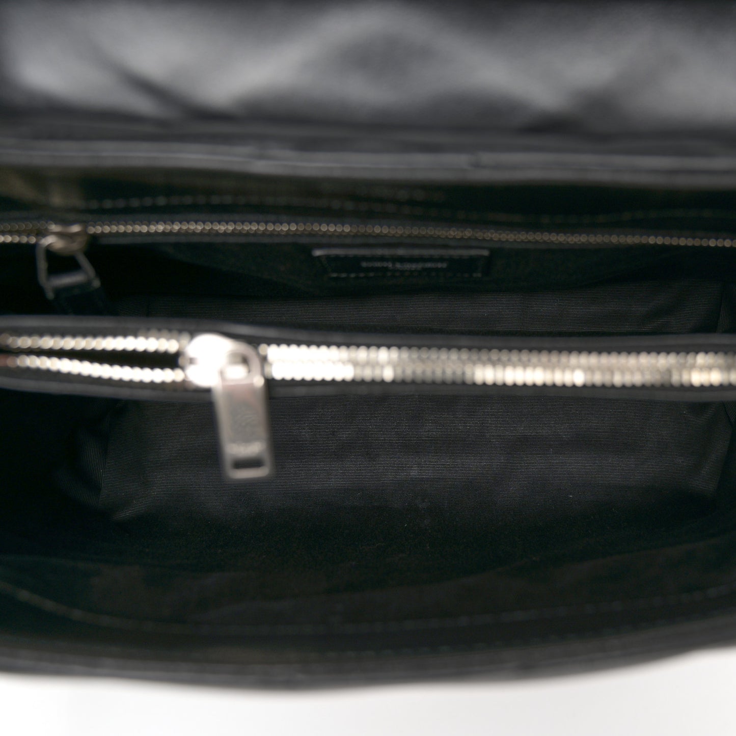 Calfskin Y Quilted Monogram Medium Loulou Chain Satchel Black