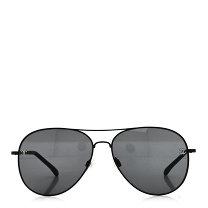 Chanel Aviator CC Sunglasses 4189-T-Q Black 2 of 7